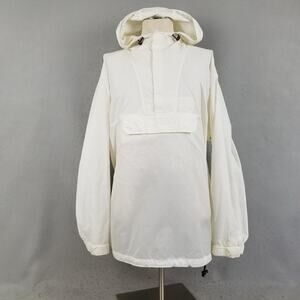 Gap Jacket Mens XL White Summit Anorak Hooded Pullover Nylon Windbreaker Vent